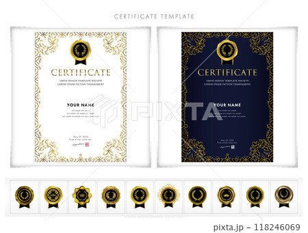 賞状、招待状、表彰状の縦型デザインテンプレート231 118246069