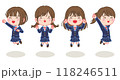 ジャンプする制服姿の女の子 118246511