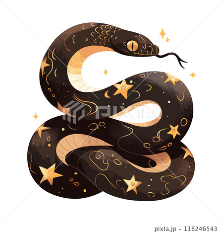 2025 snake with stars on it. The snake is curled up and has a star on its head 2025 snake with stars on it. The snake is curled up and has a star on its head 118246543