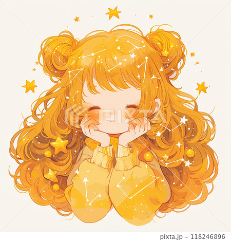 ZODIAC SIGN VIRGO A girl with long hair is surrounded by a lot of stars. She is praying and looking up at the stars ZODIAC SIGN VIRGO A girl with long hair is surrounded by a lot of stars. She is praying and looking up at the stars 118246896