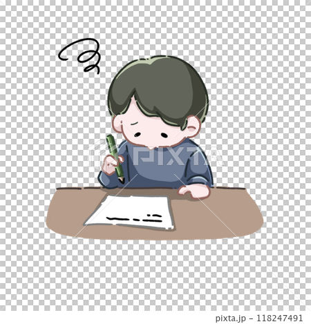 Boy studying hard 118247491