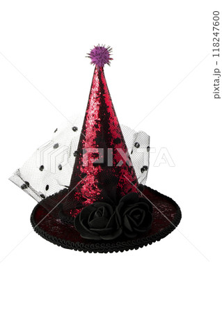 Shiny halloween hat on a white background. 118247600