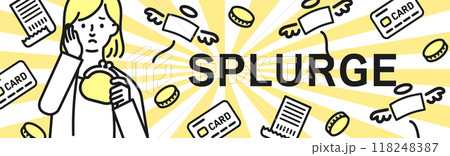 お金と心配する女性のイラスト 118248387
