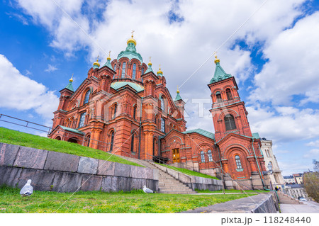 Uspenski Cathedral, Helsinki - A Vibrant Red Orthodox Church. Uspenski Cathedral, Helsinki - A Vibrant Red Orthodox Church. 118248440