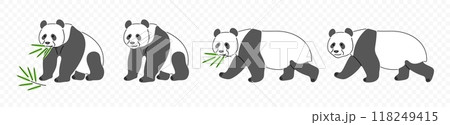 Panda, chinese panda chewing bamboo, graphic design. Panda bear, animal, wildlife and zoo, vector design and illustration Panda, chinese panda chewing bamboo, graphic design. Panda bear, animal, wildlife and zoo, vector design and illustration 118249415