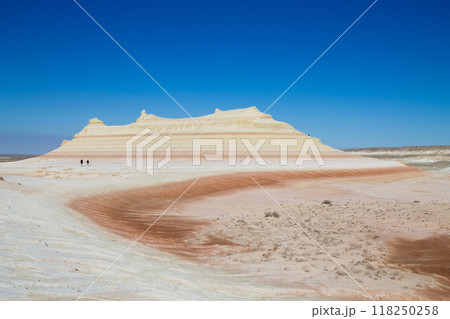 Kyzylkup rock strata landscape, Mangystau desert, Kazakhstan 118250258