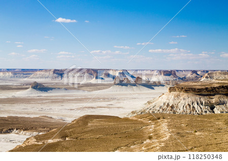 Bozzhira valley aerial view, Mangystau region, Kazakhstan Bozzhira valley aerial view, Mangystau region, Kazakhstan 118250348