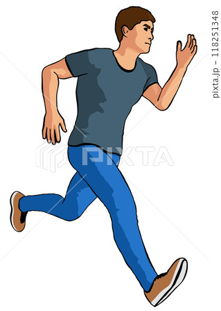 Man Running Runner isolated on Transparent Background Vector Illustration 118251348