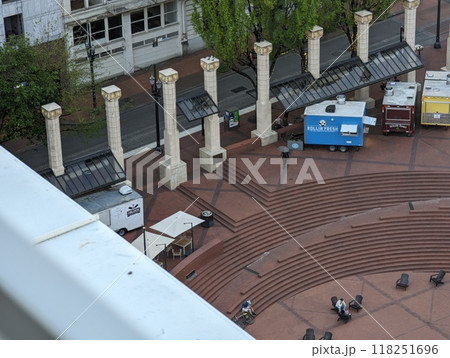 Portland, Oregon, USA - 05.14.2024: Pioneer Courthouse Square in downtown Portland, Oregon Portland, Oregon, USA - 05.14.2024: Pioneer Courthouse Square in downtown Portland, Oregon 118251696