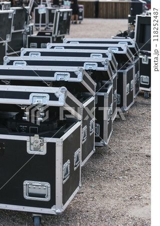 Stage set-up of a music festival Stage set-up of a music festival 118252487