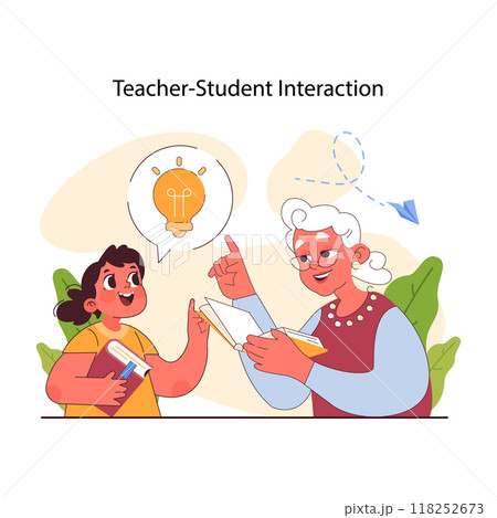 Pedagogy. Method of children upbringing and education. Primary school kids gaining knowledge and skills, modern approach to teaching. Flat vector illustration 118252673