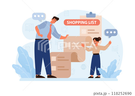 School preparation. School kids with parents prepare for studying. Characters buying new clothes, textbooks and stationery. Elementary education, back to school idea. Flat vector illustration School preparation. School kids with parents prepare for studying. Characters buying new clothes, textbooks and stationery. Elementary education, back to school idea. Flat vector illustration 118252690