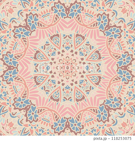 Trendy african tribal seamless pattern fort fabric. Bohemian nomadic style doodle handdrawn arts. 118253075