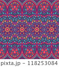 Ethnic psychedelic colorful fabric print. Mexican indian style design 118253084