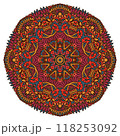Vector floral art mandala. Ethnic design with colorful ornament. Arabesque medallion vector 118253092