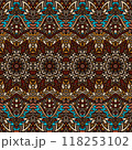 Abstract Tribal vintage indian textile ethnic seamless pattern ornamental. Vector colorful geomertric art background 118253102