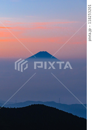 金峰山より望む朝焼けの富士山と大雲海 118253201