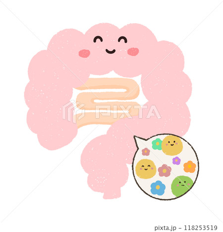 拡大した腸内フローラのイラスト 118253519