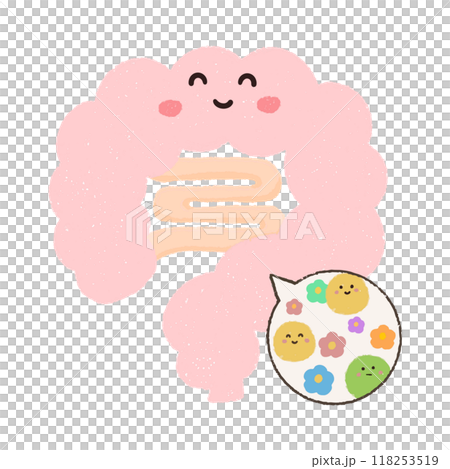 拡大した腸内フローラのイラスト 118253519