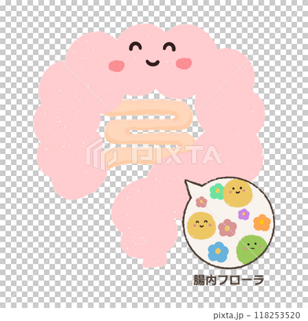 Magnified illustration of intestinal flora Magnified illustration of intestinal flora 118253520