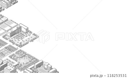 瞰から見た立体の街並みベクターイラスト 瞰から見た立体の街並みベクターイラスト 118253531