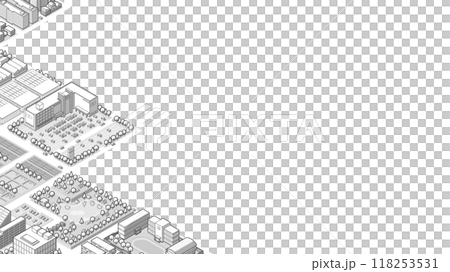 Three-dimensional cityscape seen from above vector illustration 118253531