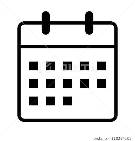 カレンダーアイコン(月間マンスリー)、線幅修正可能 カレンダーアイコン(月間マンスリー)、線幅修正可能 118254105