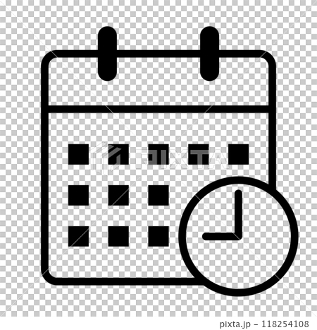Calendar icon (schedule time), line width can be modified Calendar icon (schedule time), line width can be modified 118254108