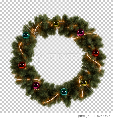 聖誕花圈背景透明 118254397
