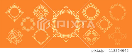 ハロウィンモチーフのデザイン素材セット 118254643