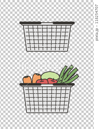 スーパーマーケットのかごのイラスト 118254707