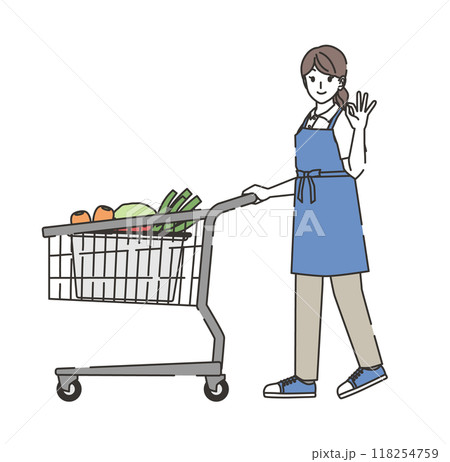 OKサインを出す買い物代行をする女性 118254759