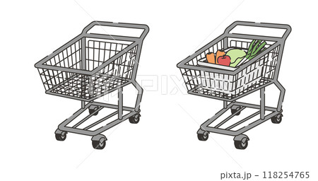 ショッピングカートのイラスト ショッピングカートのイラスト 118254765