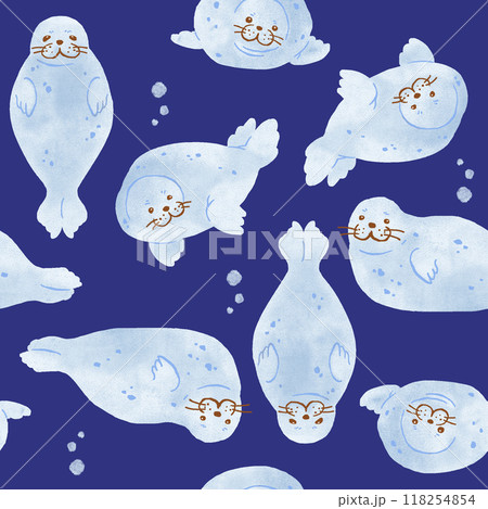 水彩風アザラシの壁紙 118254854