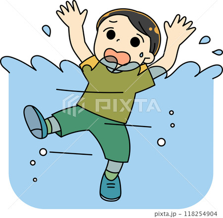溺れる男の子 118254904