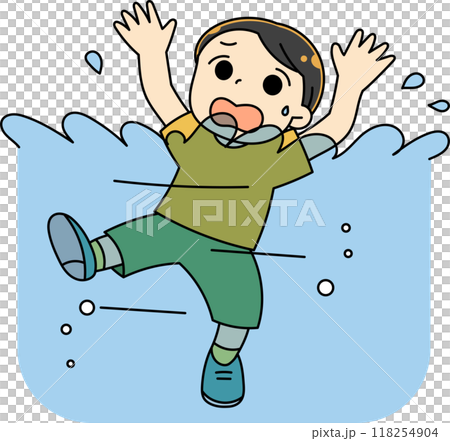 溺れる男の子 118254904