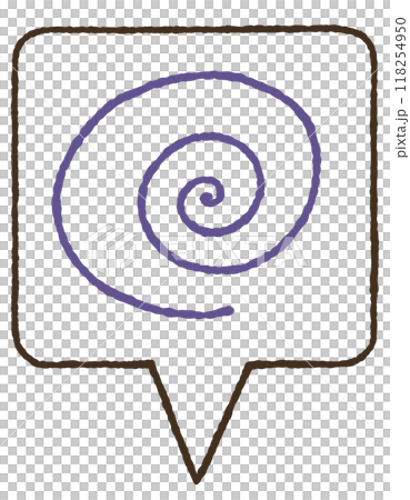 シンプルな吹き出しのアイコン　線のみ 118254950