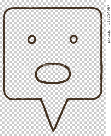 Simple speech bubble icon - lines only 118254967