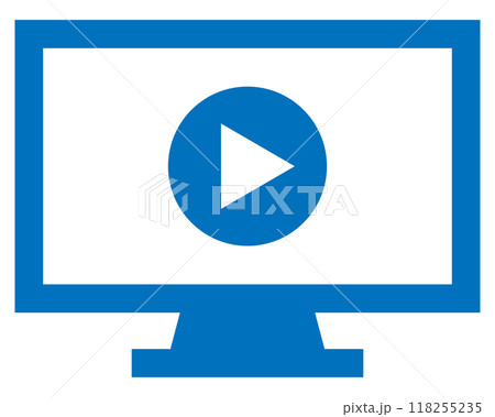 動画再生のアイコン 青 118255235