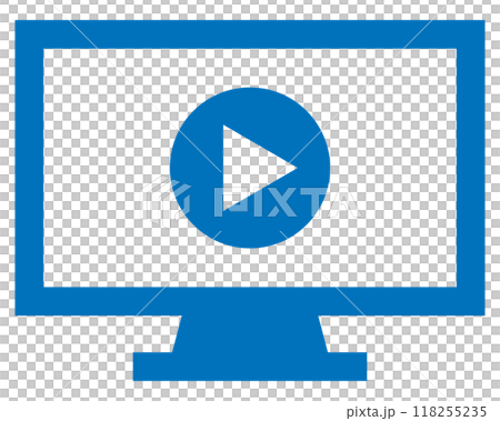 動画再生のアイコン 青 118255235