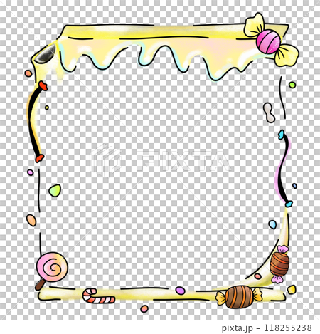 Candy decoration photo frame border design background illustration 118255238
