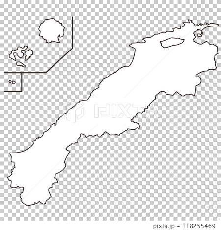 島根縣地圖空白地圖圖示旅遊素材 118255469
