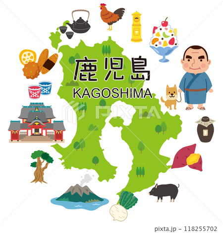 鹿児島　旅行　観光名所　名産品　素材 118255702