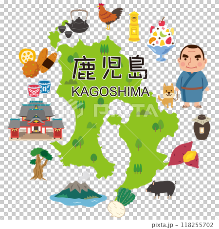 鹿児島　旅行　観光名所　名産品　素材 118255702