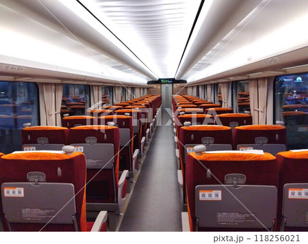 深緑の渓谷を走る特急列車 深緑の渓谷を走る特急列車 118256021