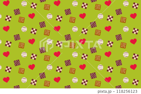 チョコレートイラストの背景素材セット 118256123