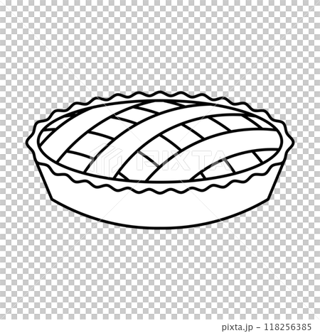 Simple pie line drawing illustration 118256385