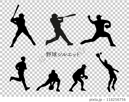 Baseball silhouette material Baseball silhouette material 118256756