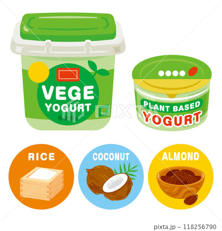 パック入りの植物性ヨーグルト　英語 118256790