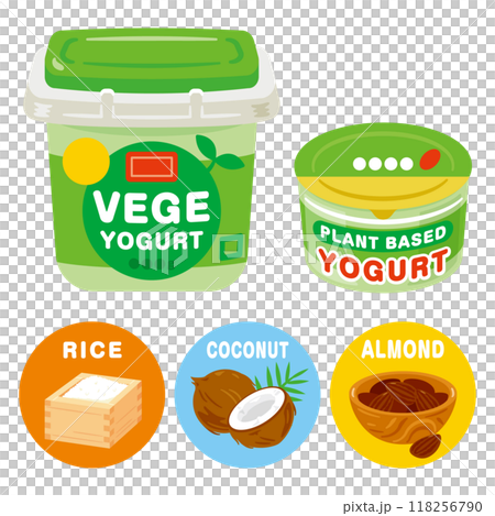 パック入りの植物性ヨーグルト　英語 118256790
